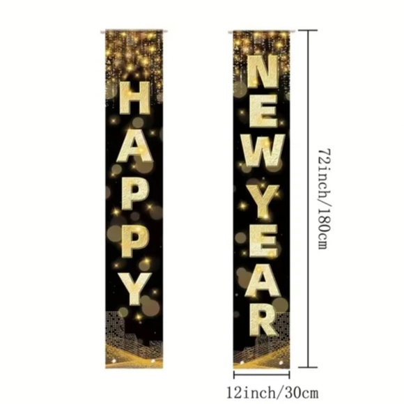 New in Packages Happy New Year Indoor Outdoor Decoration Banners - Adorable! - Picture 2 of 3